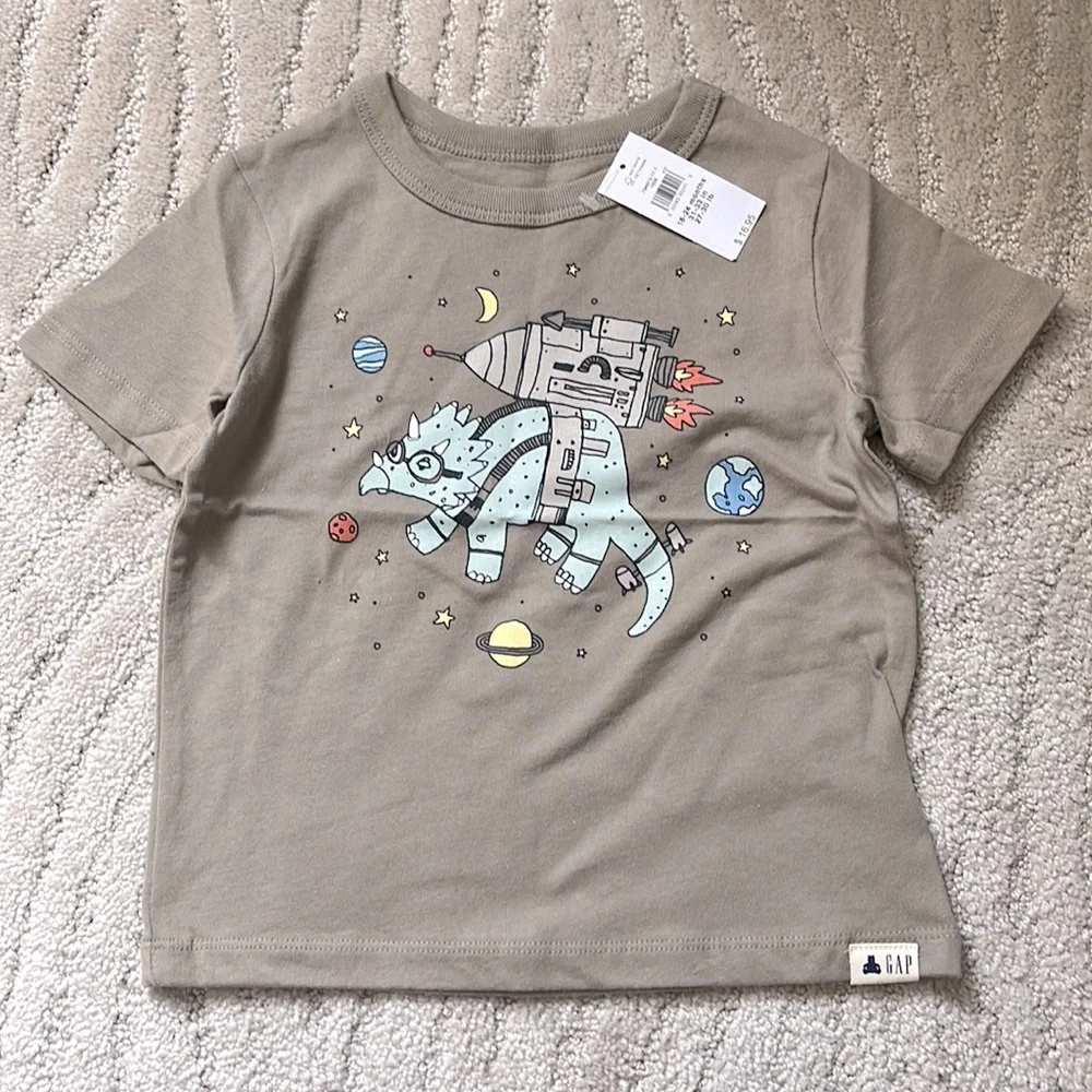 NWT BABY GAP DINOSAUR IN SPACE ROCKET SHIP 100% COTTON